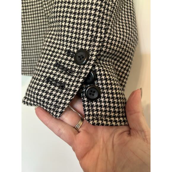 Vtg Pendleton Womens Sz 6 Blazer 100% Virgin Wool Black Houndstooth Short Jacket - Picture 7 of 16